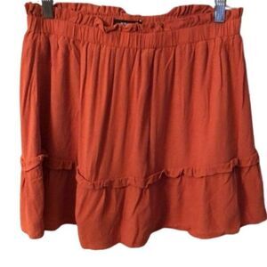 WISHLIST APPAREL LARGE TERRACOTTA ELASTIC WAIST RUFFLE HEM SKORT